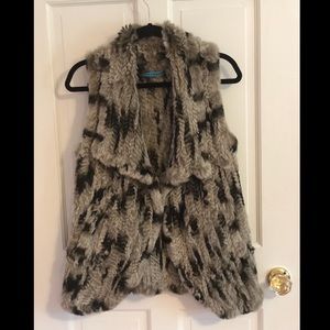 Alice + olivia fur rabbit vest